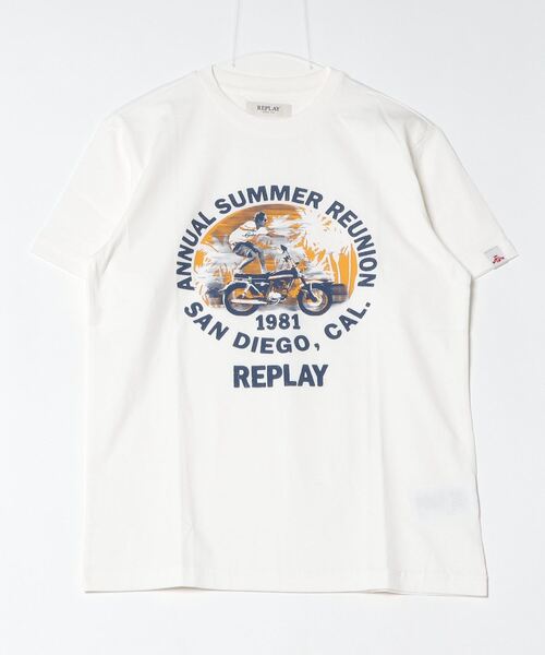 REPLAY（リプレイ）の「ベーシックジャ－ジーバイカープリントTシャツ（Tシャツ/カットソー・メンズ・ミント/ホワイト/グレイッシュブルー・SMALL/MEDIUM/X-LARGE/XX-LARGE/LARGE/X-SMALL）」の2枚目の写真