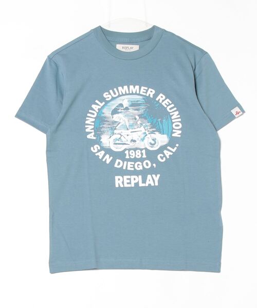 REPLAY（リプレイ）の「ベーシックジャ－ジーバイカープリントTシャツ（Tシャツ/カットソー・メンズ・ミント/ホワイト/グレイッシュブルー・SMALL/MEDIUM/X-LARGE/XX-LARGE/LARGE/X-SMALL）」の3枚目の写真