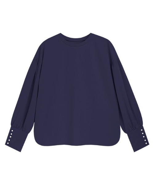 Pierrot(ピエロ)の「パールボタンボリュームスリーブカットソー(Tシャツ/カットソー・レディース・ブラック/ネイビー/グレイッシュベージュ/オフホワイト・M/L)」の18枚目の写真