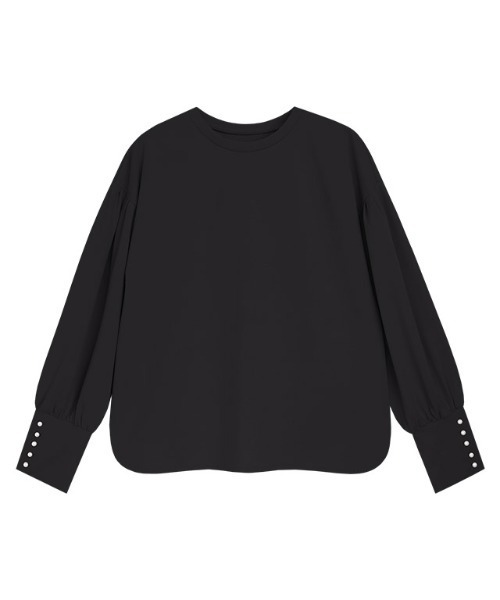 Pierrot(ピエロ)の「パールボタンボリュームスリーブカットソー(Tシャツ/カットソー・レディース・ブラック/ネイビー/グレイッシュベージュ/オフホワイト・M/L)」の16枚目の写真
