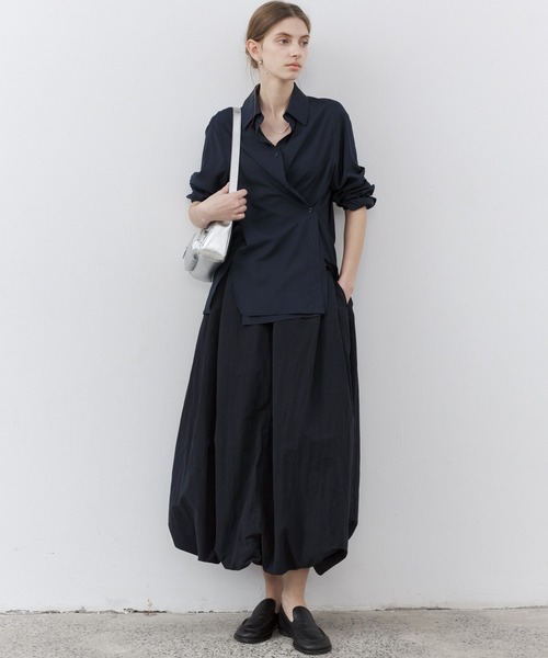 tageechita（タジチタ）の「【tageechita】2WAY リネン混シャツ（シャツ/ブラウス・レディース・ライトグレー/ネイビー/オフホワイト・S/M/L）」の20枚目の写真