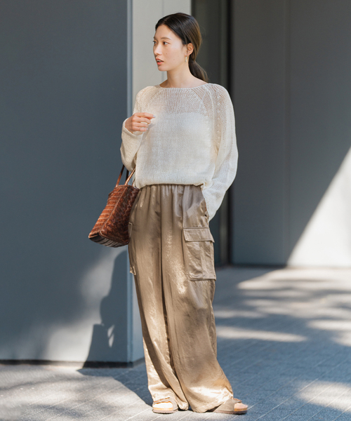 FRAMeWORK（フレームワーク）の「≪追加≫グリッターツイルカーゴパンツ（カーゴパンツ・レディース・ベージュ/ホワイト系その他・36/38）」の4枚目の写真