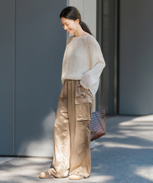 FRAMeWORK（フレームワーク）の「≪追加≫グリッターツイルカーゴパンツ（カーゴパンツ・レディース・ベージュ/ホワイト系その他・36/38）」の6枚目の写真