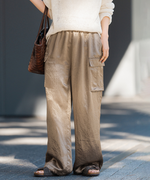 FRAMeWORK（フレームワーク）の「≪追加≫グリッターツイルカーゴパンツ（カーゴパンツ・レディース・ベージュ/ホワイト系その他・36/38）」の8枚目の写真