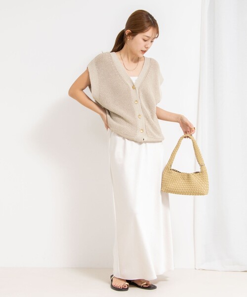 NOLLEY’S(ノーリーズ)の「◇【WEB限定】デザインサテンバイアスタイトスカート(スカート・レディース・ブラック/アイボリー・38/36)」の8枚目の写真