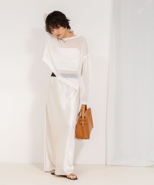 NOLLEY’S(ノーリーズ)の「◇【WEB限定】デザインサテンバイアスタイトスカート(スカート・レディース・ブラック/アイボリー・38/36)」の19枚目の写真