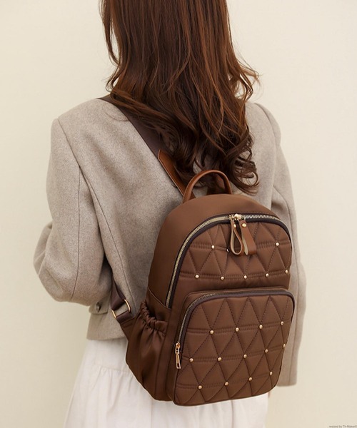 VIBGYOR（ヴィブジョー）の「Liaa/ストーンドット柄 リュック A18544（バックパック/リュック・レディース・ブラック/ベージュ/ブラウン・FREE）」の3枚目の写真