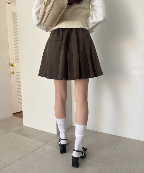 セール】【サイズ展開あり】リボンプリーツミニスカート（スカート