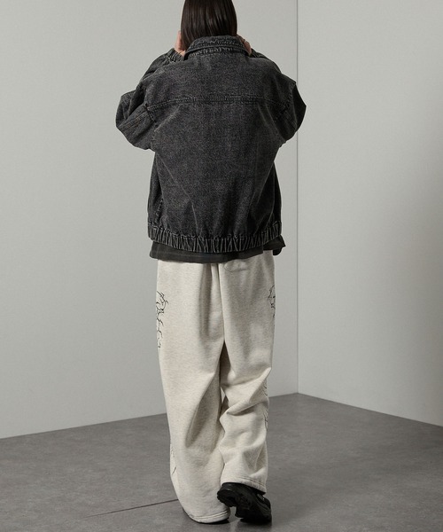 Alfred Alex（アルフレッドアレックス）の「【Alfred Alex 】クラックプリント裾ドローコードワイドスウェットパンツ（スウェットパンツ・メンズ・ブラック/グレー・S/M/L）」の20枚目の写真