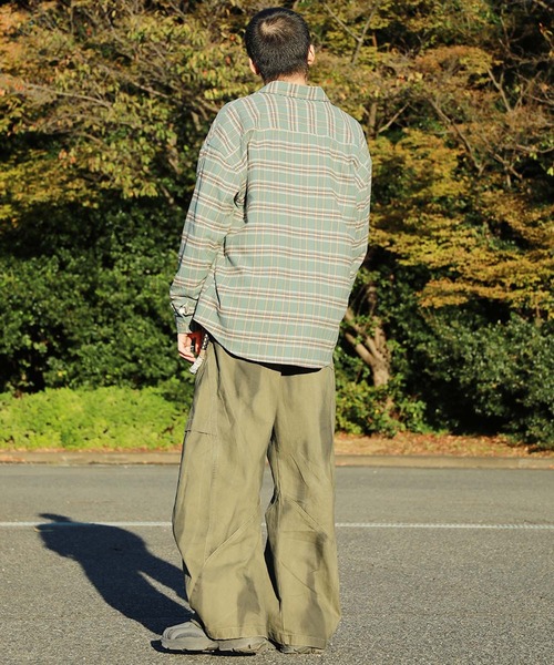 HOOK(フック)の「HOOK -original- マルチチェック柄オーバーシャツ(シャツ/ブラウス・メンズ・ベージュ/グリーン/ピンク・MEDIUM/LARGE/X-LARGE)」の22枚目の写真