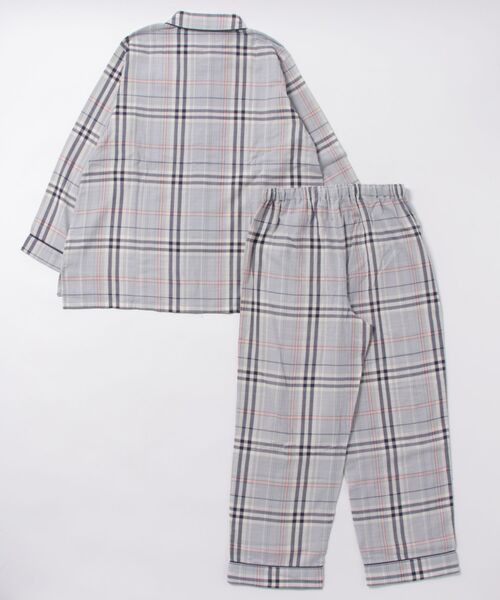 KID BLUE（キッドブルー）の「キッドブルー -Ｗガーゼラインチェック -長袖パジャマ -KUBK509 -kidblue（ルームウェア/パジャマ・レディース・ネイビー/グリーン/ピンク・unisex M/unisex L/unisex XL）」の4枚目の写真