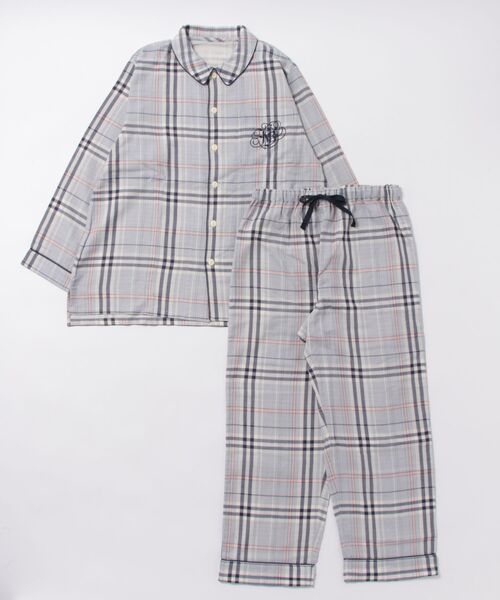 KID BLUE（キッドブルー）の「キッドブルー -Ｗガーゼラインチェック -長袖パジャマ -KUBK509 -kidblue（ルームウェア/パジャマ・レディース・ネイビー/グリーン/ピンク・unisex M/unisex L/unisex XL）」の15枚目の写真