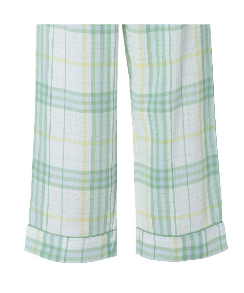 KID BLUE（キッドブルー）の「キッドブルー -Ｗガーゼラインチェック -長袖パジャマ -KUBK509 -kidblue（ルームウェア/パジャマ・レディース・ネイビー/グリーン/ピンク・unisex M/unisex L/unisex XL）」の14枚目の写真