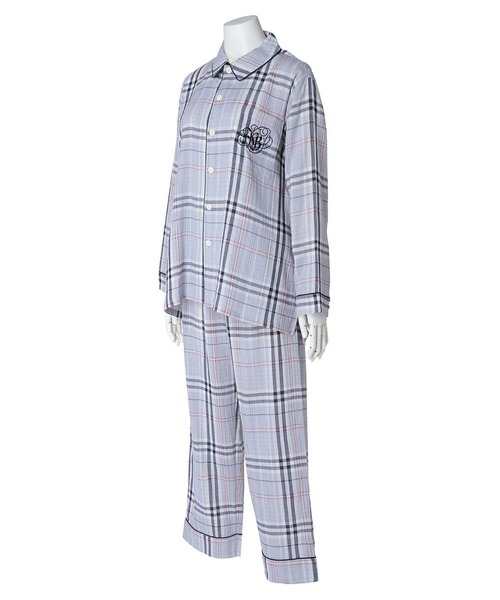 KID BLUE（キッドブルー）の「キッドブルー -Ｗガーゼラインチェック -長袖パジャマ -KUBK509 -kidblue（ルームウェア/パジャマ・レディース・ネイビー/グリーン/ピンク・unisex M/unisex L/unisex XL）」の16枚目の写真