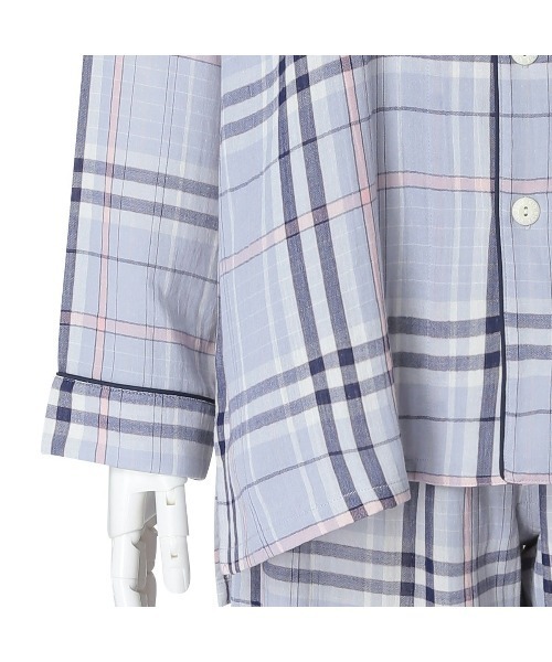 KID BLUE（キッドブルー）の「キッドブルー -Ｗガーゼラインチェック -長袖パジャマ -KUBK509 -kidblue（ルームウェア/パジャマ・レディース・ネイビー/グリーン/ピンク・unisex M/unisex L/unisex XL）」の21枚目の写真