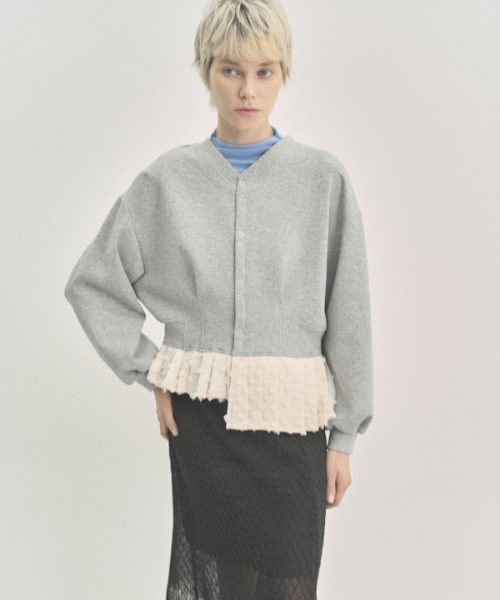 Muel Chic(ミュエルシック)の「Fond 2way CS フォンド2way カットソー(カーディガン/ボレロ・レディース・ブラック/グレー×ホワイト/オフホワイト・FREE)」の14枚目の写真