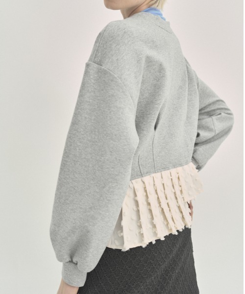 Muel Chic(ミュエルシック)の「Fond 2way CS フォンド2way カットソー(カーディガン/ボレロ・レディース・ブラック/グレー×ホワイト/オフホワイト・FREE)」の13枚目の写真