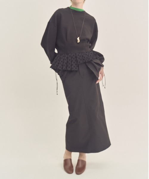 Muel Chic(ミュエルシック)の「Fond 2way CS フォンド2way カットソー(カーディガン/ボレロ・レディース・ブラック/グレー×ホワイト/オフホワイト・FREE)」の5枚目の写真
