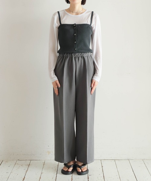 NOMBRE IMPAIR（ノンブルアンペール）の「ニットベアコンビ　2WAYパンツ（サロペット/オーバーオール・レディース・ブラウン/グレー・FREE）」の16枚目の写真