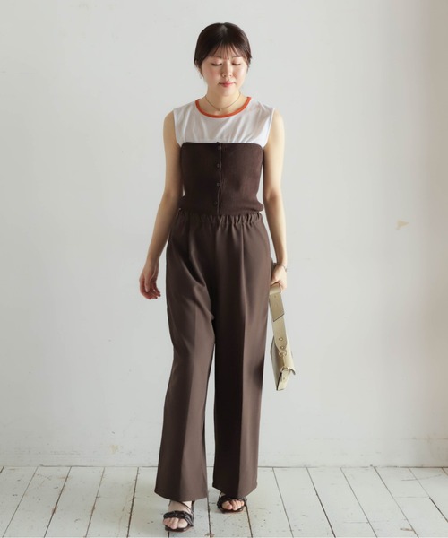 NOMBRE IMPAIR（ノンブルアンペール）の「ニットベアコンビ　2WAYパンツ（サロペット/オーバーオール・レディース・ブラウン/グレー・FREE）」の22枚目の写真