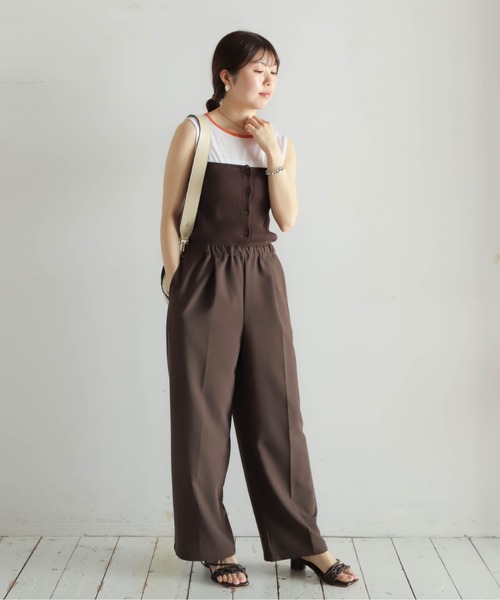 NOMBRE IMPAIR（ノンブルアンペール）の「ニットベアコンビ　2WAYパンツ（サロペット/オーバーオール・レディース・ブラウン/グレー・FREE）」の17枚目の写真