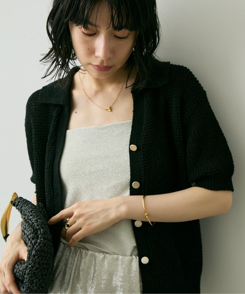セール】ゴールドボタンスキッパーポロサマーニット（ニット