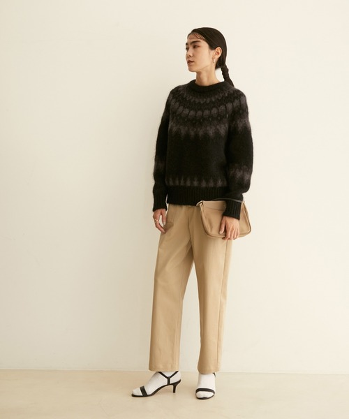 SALON adam et rope'（サロン アダム エ ロペ）の「【ZOZOTOWN限定】ストレッチチノべイカーパンツ（チノパンツ・レディース・ブラック/ベージュ/カーキ・マルチサイズ）」の5枚目の写真