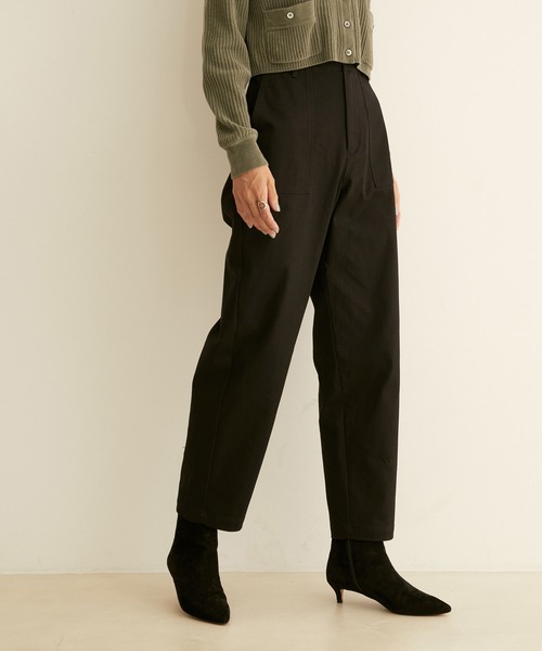 SALON adam et rope'（サロン アダム エ ロペ）の「【ZOZOTOWN限定】ストレッチチノべイカーパンツ（チノパンツ・レディース・ブラック/ベージュ/カーキ・マルチサイズ）」の7枚目の写真