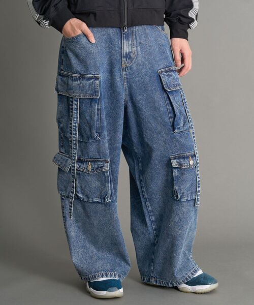 CRAFT STANDARD BOUTIQUE(クラフトスタンダードブティック)の「デニムテクノカーゴパンツ(デニムパンツ・メンズ・インディゴブルー/ブラック・L/M/XL)」の11枚目の写真