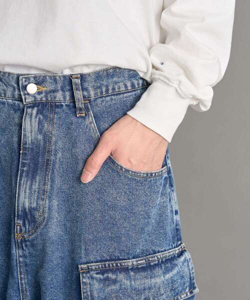 CRAFT STANDARD BOUTIQUE(クラフトスタンダードブティック)の「デニムテクノカーゴパンツ(デニムパンツ・メンズ・インディゴブルー/ブラック・L/M/XL)」の19枚目の写真