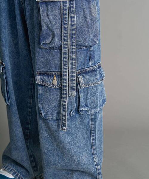 CRAFT STANDARD BOUTIQUE(クラフトスタンダードブティック)の「デニムテクノカーゴパンツ(デニムパンツ・メンズ・インディゴブルー/ブラック・L/M/XL)」の20枚目の写真