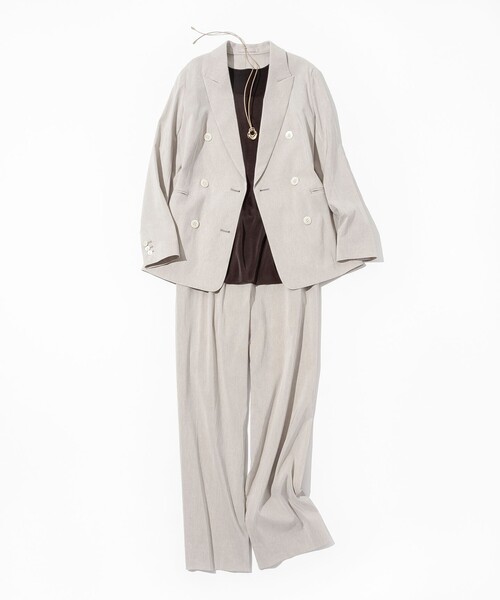 セール】【洗える】リネンレーヨンストレッチ ダブル ジャケット セール】【洗える】リネンレーヨンストレッチ ダブル ジャケット