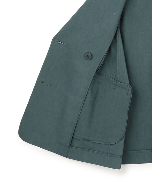 セール】【洗える】リネンレーヨンストレッチ ダブル ジャケット