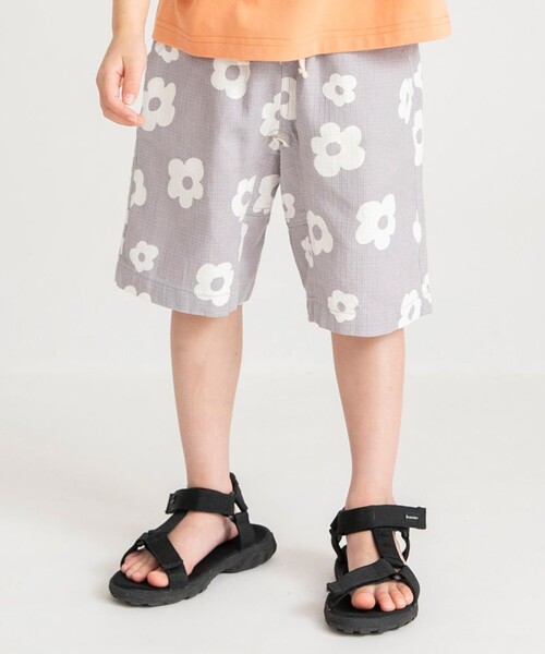 BRANSHES（ブランシェス）の「【爽パン / 綿100％】パナマ織り総柄ハーフパンツ（その他パンツ・キッズ・グレー/オフホワイト/グリーン・140/150/160/90/100/110/120/80/130）」の2枚目の写真