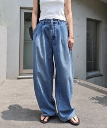 ANME | 【新色追加】ルーズデニムタックワイドパンツ(デニムパンツ)