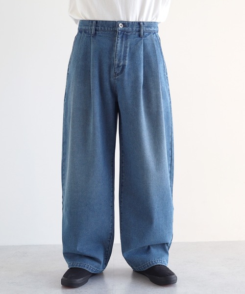 ANME（アンメ）の「【新色追加】ルーズデニムタックワイドパンツ（デニムパンツ・レディース・ブルー/オフホワイト/ブラック/ベージュ/ブラウン・XXL/XL/L/M）」の6枚目の写真