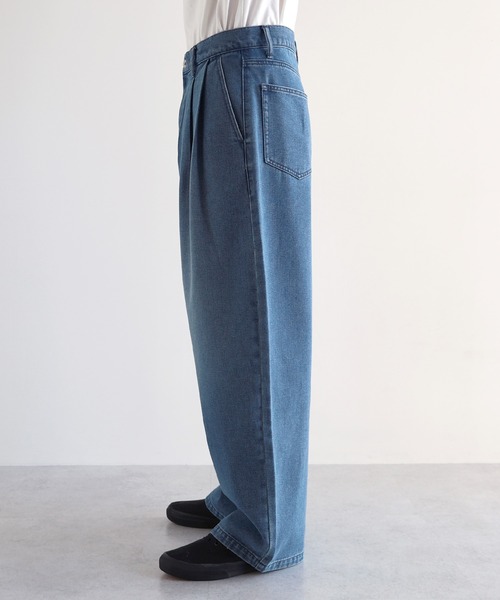 ANME（アンメ）の「【新色追加】ルーズデニムタックワイドパンツ（デニムパンツ・レディース・ブルー/オフホワイト/ブラック/ベージュ/ブラウン・XXL/XL/L/M）」の7枚目の写真