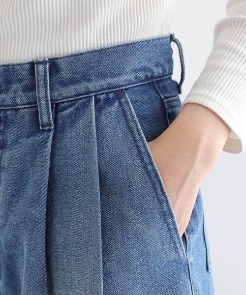 ANME（アンメ）の「【新色追加】ルーズデニムタックワイドパンツ（デニムパンツ・レディース・ブルー/オフホワイト/ブラック/ベージュ/ブラウン・XXL/XL/L/M）」の15枚目の写真