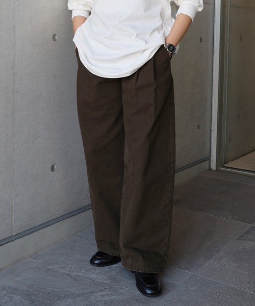 新色追加】ルーズデニムタックワイドパンツ（デニムパンツ）｜ANME