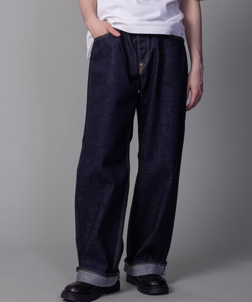 Lee 101 COWBOY PANTS 100周年 ブラック ワイド デニム Lee（リー）の「【 Lee 100周年 】101 COWBOY WIDE PANTS/カウボーイ