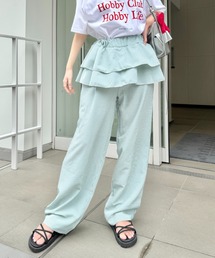 ウエストフリルチェックパンツ