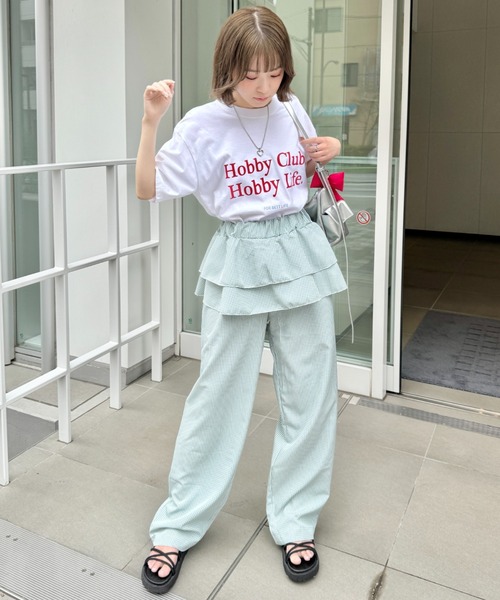 SOLLON.(ソルロン)の「ウエストフリルチェックパンツ(その他パンツ・レディース・レッド/ミント・FREE)」の9枚目の写真