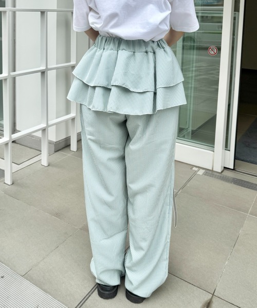 SOLLON.(ソルロン)の「ウエストフリルチェックパンツ(その他パンツ・レディース・レッド/ミント・FREE)」の8枚目の写真