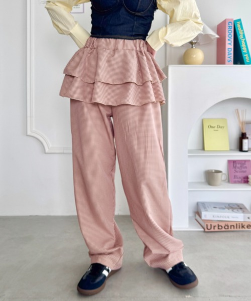 SOLLON.(ソルロン)の「ウエストフリルチェックパンツ(その他パンツ・レディース・レッド/ミント・FREE)」の13枚目の写真