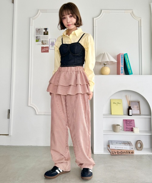 SOLLON.(ソルロン)の「ウエストフリルチェックパンツ(その他パンツ・レディース・レッド/ミント・FREE)」の15枚目の写真