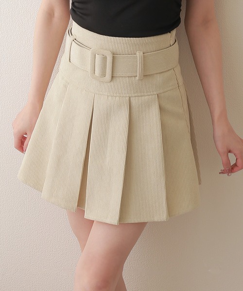 corduroy pleats mini skirt/コーデュロイプリーツミニスカート