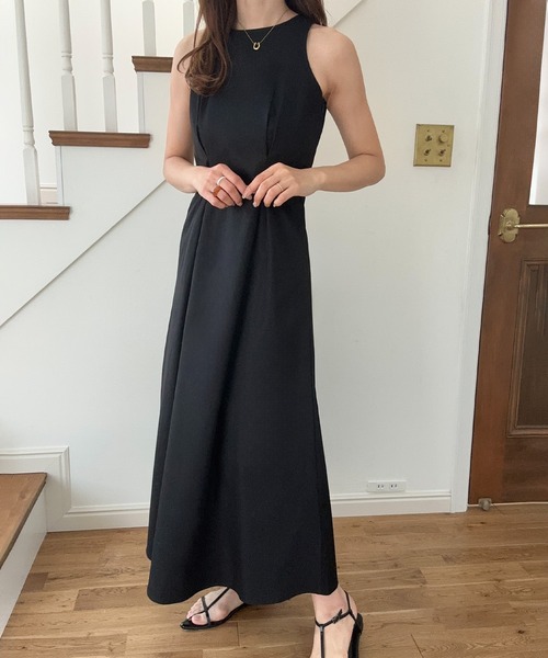 JILLSTUART♡ノースリーブフレアワンピノースリーブタックワンピース 麻混ノースリーブタックワンピース （ワンピース）｜Rouge vif