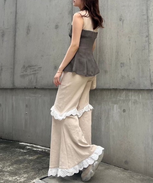 HONEY MI HONEY] ハニーミーハニー cotton lace flare pants 22S-TA-37  