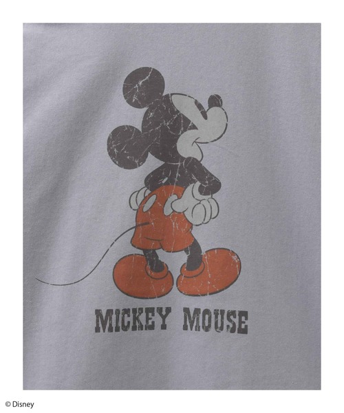 Disney(ディズニー)の「Disney ミッキープリントTee(Tシャツ/カットソー・メンズ・ダークブルー/オレンジ系/アイボリー/ブラック・M/L/XL)」の6枚目の写真