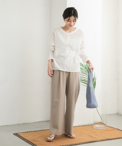 URBAN RESEARCH DOORS（アーバンリサーチドアーズ）の「『再入荷』レーヨンコットンイージーパンツ（その他パンツ・レディース・ネイビー/ベージュ系その他/ブラック・SMALL/MEDIUM）」の14枚目の写真